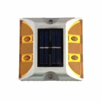Solar Road Marker, with Cast Aluminium Shank -Strong Compressive Capacity Solar Panels Ground Lights Stable LED Lights for Driving for Road Warnings